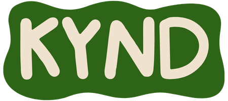 Logo with the word 'KYND' in white on a green background